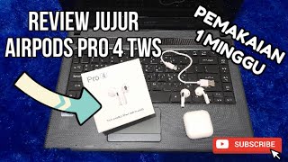 REVIEW JUJUR AIRPODS PRO 4 TWS  review airpods earphonebluetooth [upl. by Ammon]