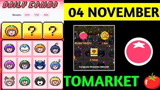 Tomarket Airdrop Daily Combo 4 November  Tomato Daily Combo Today  Tomarket daily combo card [upl. by Oirretna]