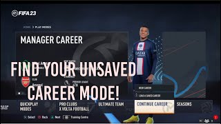 How to resurrect a lost career mode in FIFA23 [upl. by Chessy469]