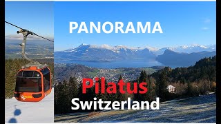 Switzerland Panorama Pilatus gondolas ride from the Kulm down to valley station in Kriens by Lucerne [upl. by Roselin]