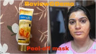 Everyouth Golden Glow Peel Off Mask ReviewampDemo 🌻❤️ [upl. by Ellga]