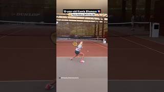 15yearold Ksenia Efremova hitting with Paula Badosa at the Mouratoglou Tennis Academy tennis [upl. by Ahsenhoj]