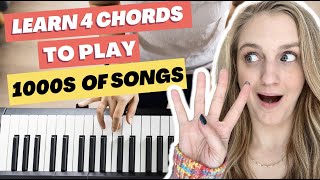 Learn 4 Easy Piano Chords to Play Thousands of Songs FAST [upl. by Bremer326]