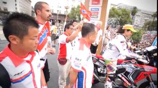 Dakar Rally 2015 Team HRC Scrutineering and ceremonial podium [upl. by Clio]