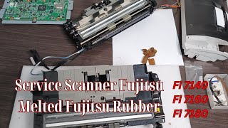 How to Replace Melted Fujitsu Rubber Fujitsu 7160Service Scanner Fujitsu Karet Meleleh [upl. by Fanestil]