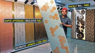 Affordable Wall Highlighter Panels  Decorative Laminates amp Stone Veneer  Backlit wpclouvers Panel [upl. by Mientao162]