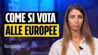 Elezioni Europee 2024 come si vota l8 e 9 giugno scheda elettorale simboli e preferenze [upl. by Naus]