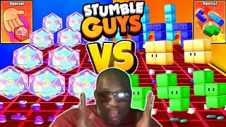 Stumble Guys Emotes Dice D20 Roll vs Tetris Toss A Block [upl. by Sherwood]