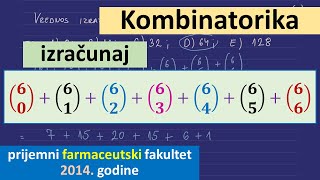 Kombinatorika  prijemni za upis na farmaceutski fakultet 2014 [upl. by Elatsyrk]