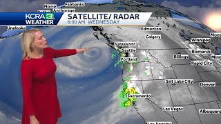 Bomb cyclonedriven atmospheric river heads to California [upl. by Anselmo]