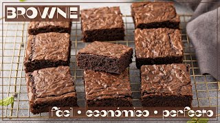 Brownie Fácil • Económico • Perfecto  Craquelado por fuera y Húmedo por dentro [upl. by Anenahs730]