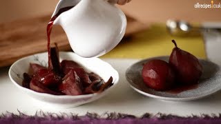 Red wine poached pears recipe video [upl. by Able]