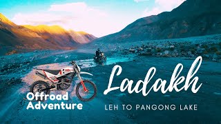 Leh to Pangong Lake bike Offroad adventure trip on Xpulse RE Bullet [upl. by Rox947]