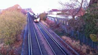 Steam Train 60163 Tornado Cathedrals Express Chertsey  Ely 12 Dec 2011 [upl. by Hannavahs]