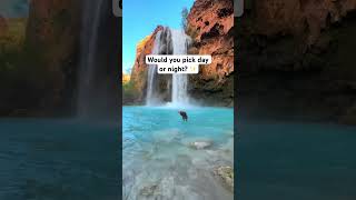 Day vs night at Havasu Falls ✨ Waterfall Goals [upl. by Studdard]