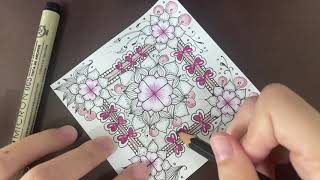 ✍【禪繞畫．心靈系列】：漫步在心靈花園（三）✍zentangle in heart [upl. by Stephen]