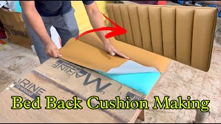 Tufted Headboard For Bed  Bed Back Cushion Making  DIY How To Make Tufted Headboard [upl. by Yuh]