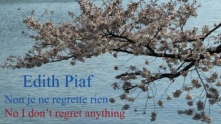 French Song  Non Je ne Regrette Rien by Edith Piaf  Slow Reading [upl. by Rasec]