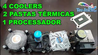 Testando 4 Coolers Diferentes No Processador Interposer QNCT Todos Com Pasta Térmica Branca E Prata [upl. by Cantone]