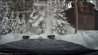 snow plowing a forest driveway [upl. by Ahto]