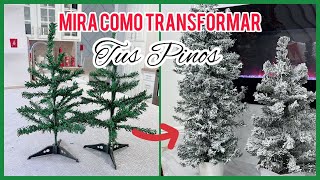 COMO CAMBIAR DE UN ARBOLITO BARATO Y SIMPLE A UN ARBOL NEVADO PRECIOSO  DIY COMO NEVAR UN ARBOL [upl. by Eehc530]