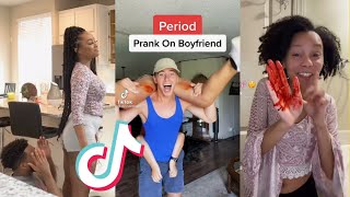 Period prank on boyfriend to see his reaction 💖  Tiktok 1 [upl. by Kolodgie]