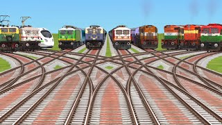 🔟 Indian amp Other Country Trains Crossing By Curved Branched Railroad Tracks Trains Crossing [upl. by Purington]