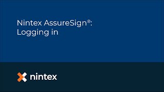 Nintex AssureSign® Logging in [upl. by Ecirehc]