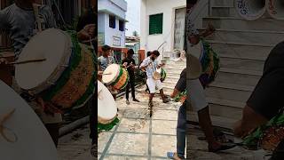 💥JAY MATA DI DHOL TASHA💥  Santipur 💕⚡🔥 dhol tasha dholak short shorts [upl. by Nylissej]