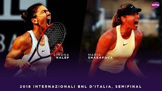 Simona Halep vs Maria Sharapova  2018 Internazionali BNL dItalia Semifinal  WTA Highlights [upl. by Pan]