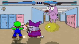 Mugen battle Gumball and Chowder vs Luigi and Courage [upl. by Atinas]