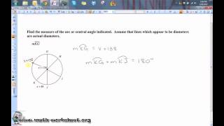 Geometry  Measures of Arcs and Central Angles  Hard [upl. by Grote]