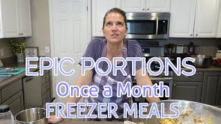 EPIC PORTIONS Large Family ONCE a MONTH FREEZER MEALSthe BIGGEST freezer meals on YouTube [upl. by Aramad]