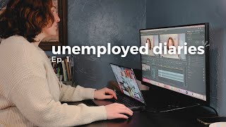 Unemployed Diaries Ep1  chatty vlog talking to a recruiter editing a YouTube video [upl. by Hoagland206]