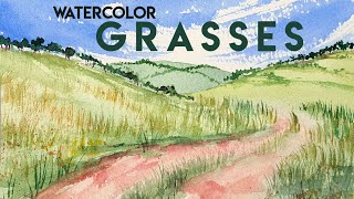 How to paint grass with watercolor ✶ Layering and brush technique tips [upl. by Anilehcim985]