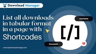 List all downloads in tabular format in a page with Shortcodes  WordPress Download Manager [upl. by Alaecim]