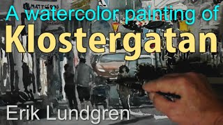 A watercolor painting of Klostergatan Lund Sweden [upl. by Raffaello]