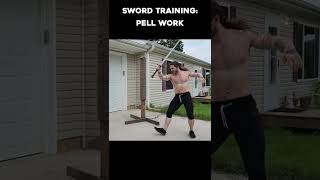 Longsword Training Pell Work shorts martialarts [upl. by Erlinna]