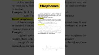 Morphemes Language and Linguistics Instant Essay Exam Success ARsummaryguidance shorts Viral [upl. by Stricklan]