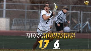 UMBC Womens Lacrosse vs Manhattan  3924 [upl. by Eidnahs612]