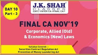 Final CA Nov19 Revision Lectures  Law Day 10 of 11Part 3 [upl. by Latsyk]