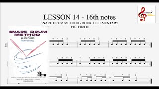 LESSON 14  SNARE DRUM METHOD Book 1  by Vic Firth [upl. by Yk]