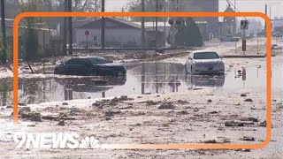 Hail heavy rain floods streets in Greeley [upl. by Eeb]