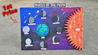 Science Exhibition Project  Phases Of The Moon  Science Project [upl. by Fidele390]