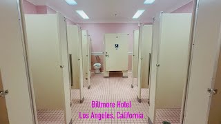 Women’s Restroom  American Standard Toilet Flush  Biltmore Hotel Los Angeles California USA [upl. by Anicul]