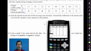 Common Core Algebra IUnit 10Lesson 7Linear Regression on the Calculator [upl. by Rape]