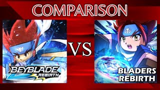 Beyblade Rebirth VS Bladers Rebirth  PVP Comparison [upl. by Vachil]