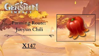 Genshin Impact Farming Route  All the locations of the Jueyun Chili in Liyue [upl. by Newlin]