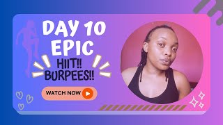 CAROLINE GIRVANS EPIC CHALLENGE DAY 10 BURPEES HIIT AT HOME [upl. by Heigho434]