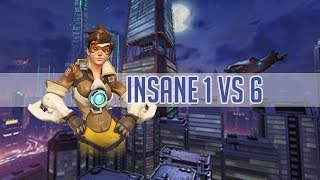 Overwatch  Kabaji Tracer Insane 1v6 70 Kill Participation [upl. by Ledarf]